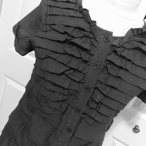 J Crew Gray Ruffled Mini Dress